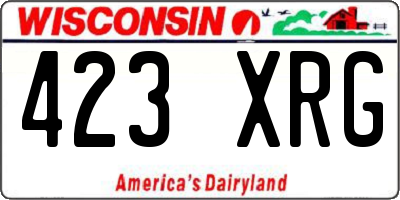WI license plate 423XRG
