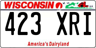 WI license plate 423XRI