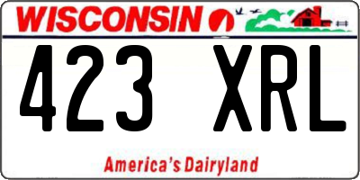 WI license plate 423XRL