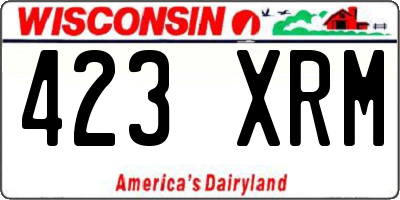 WI license plate 423XRM