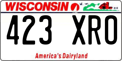 WI license plate 423XRO