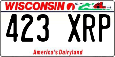 WI license plate 423XRP