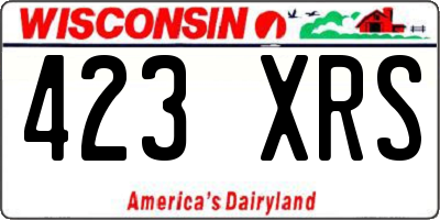 WI license plate 423XRS