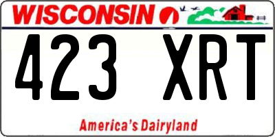 WI license plate 423XRT