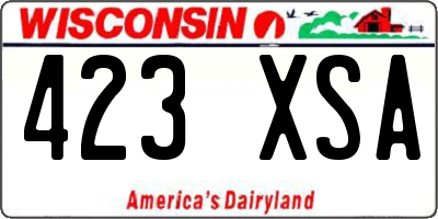 WI license plate 423XSA