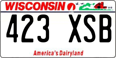 WI license plate 423XSB