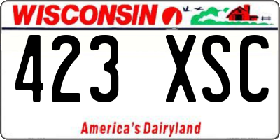 WI license plate 423XSC