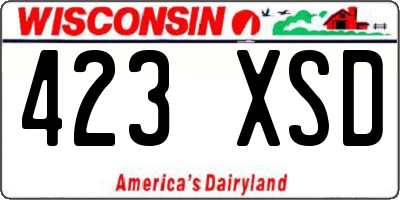 WI license plate 423XSD