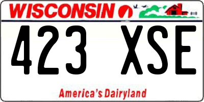 WI license plate 423XSE