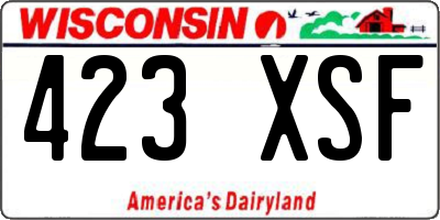 WI license plate 423XSF