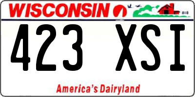 WI license plate 423XSI