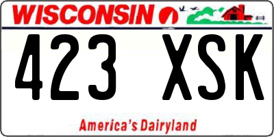 WI license plate 423XSK