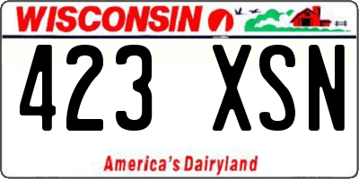 WI license plate 423XSN