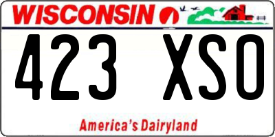 WI license plate 423XSO