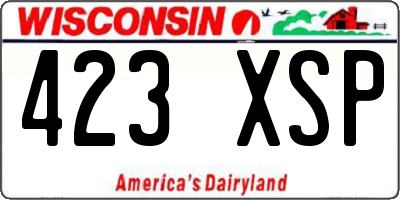 WI license plate 423XSP