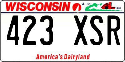 WI license plate 423XSR