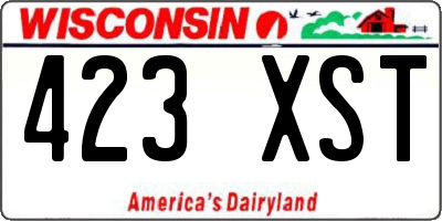 WI license plate 423XST