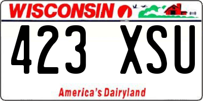 WI license plate 423XSU