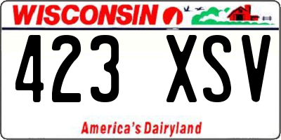 WI license plate 423XSV