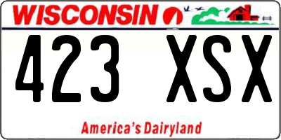 WI license plate 423XSX