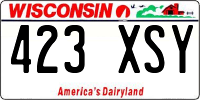 WI license plate 423XSY