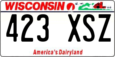 WI license plate 423XSZ