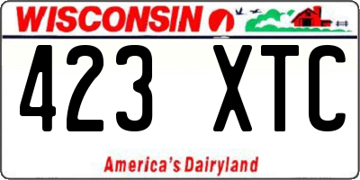 WI license plate 423XTC