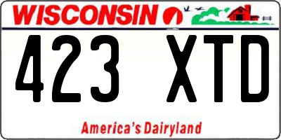 WI license plate 423XTD