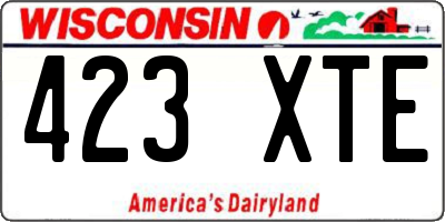 WI license plate 423XTE