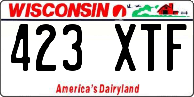 WI license plate 423XTF