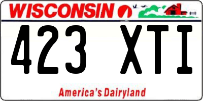 WI license plate 423XTI