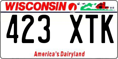 WI license plate 423XTK