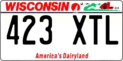 WI license plate 423XTL