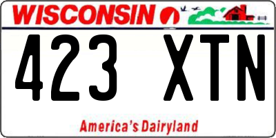 WI license plate 423XTN