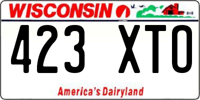 WI license plate 423XTO