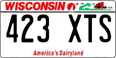 WI license plate 423XTS