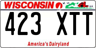 WI license plate 423XTT