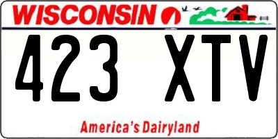 WI license plate 423XTV
