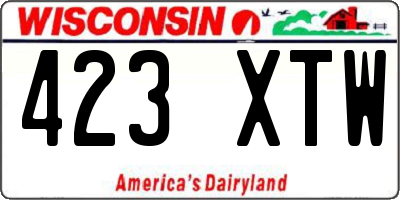 WI license plate 423XTW