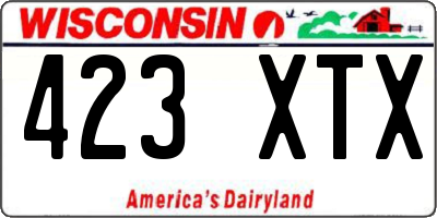 WI license plate 423XTX