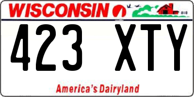 WI license plate 423XTY