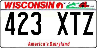 WI license plate 423XTZ