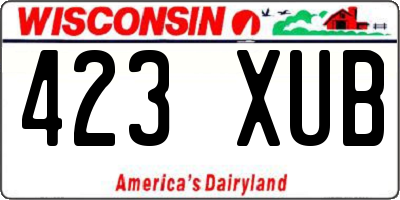 WI license plate 423XUB