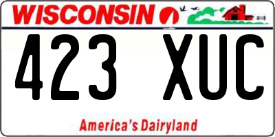 WI license plate 423XUC
