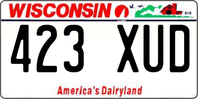 WI license plate 423XUD