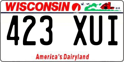 WI license plate 423XUI