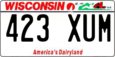 WI license plate 423XUM