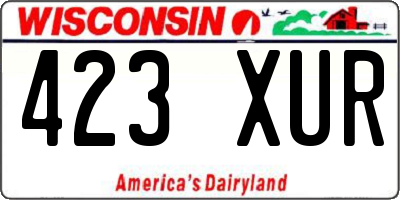 WI license plate 423XUR