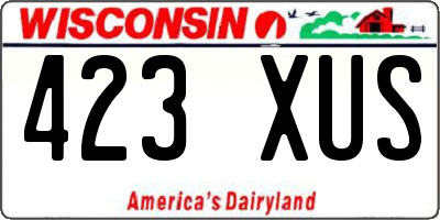 WI license plate 423XUS