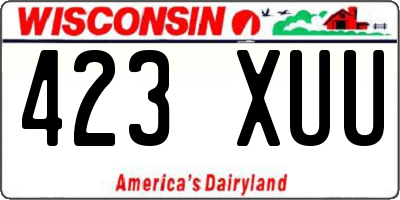 WI license plate 423XUU
